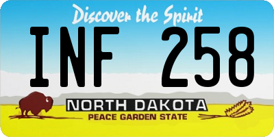 ND license plate INF258
