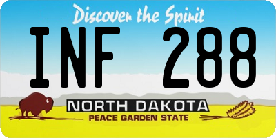 ND license plate INF288