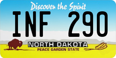 ND license plate INF290