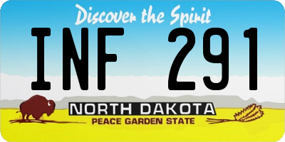ND license plate INF291
