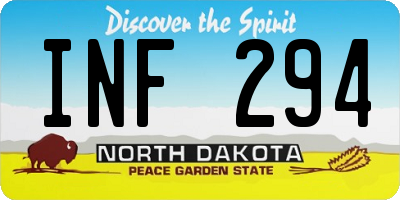 ND license plate INF294