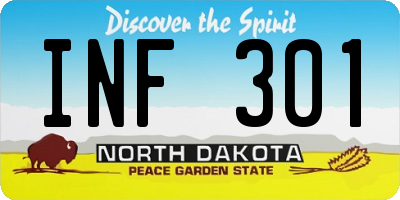 ND license plate INF301