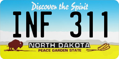ND license plate INF311