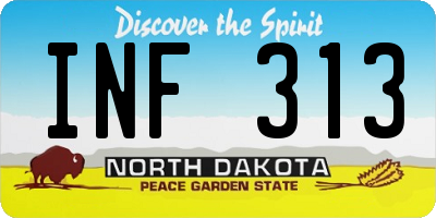ND license plate INF313
