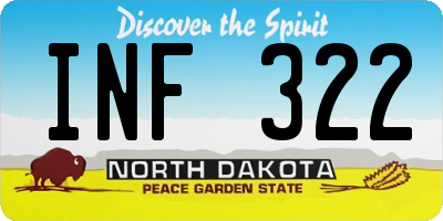 ND license plate INF322