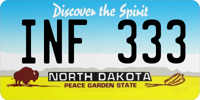 ND license plate INF333