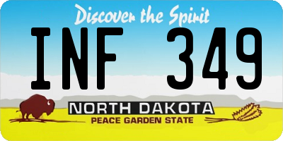 ND license plate INF349