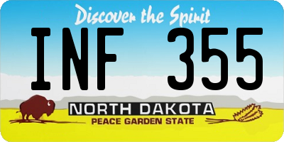 ND license plate INF355