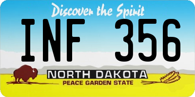 ND license plate INF356
