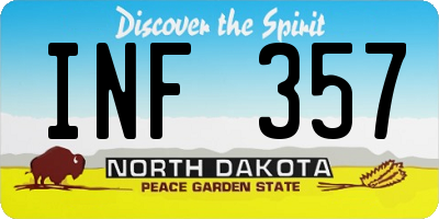 ND license plate INF357