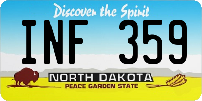 ND license plate INF359