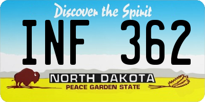ND license plate INF362