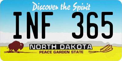 ND license plate INF365