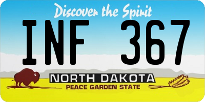 ND license plate INF367