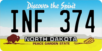 ND license plate INF374