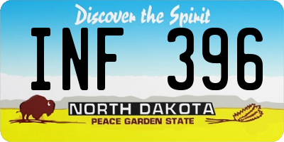 ND license plate INF396