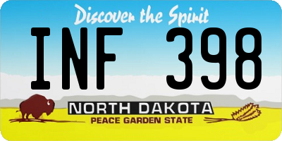 ND license plate INF398