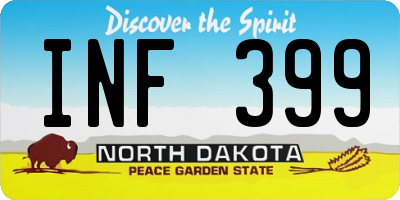 ND license plate INF399