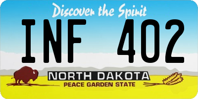 ND license plate INF402