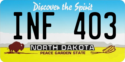 ND license plate INF403