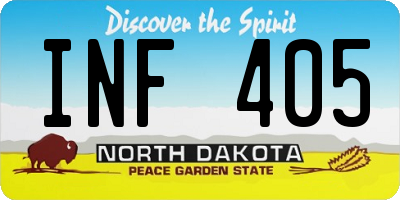 ND license plate INF405