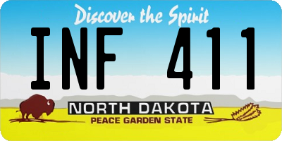 ND license plate INF411