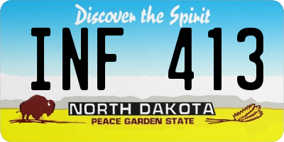 ND license plate INF413