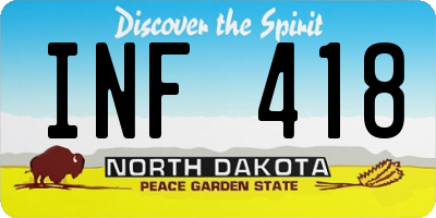 ND license plate INF418