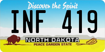ND license plate INF419