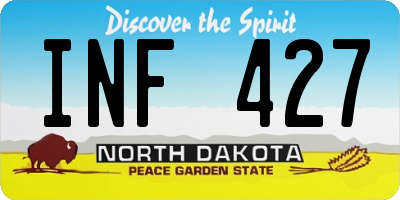 ND license plate INF427