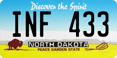 ND license plate INF433