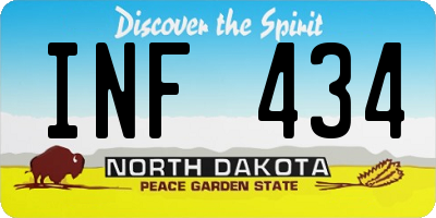 ND license plate INF434