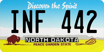ND license plate INF442