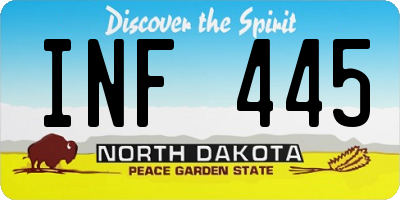 ND license plate INF445