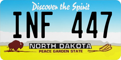 ND license plate INF447