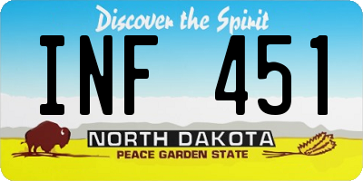 ND license plate INF451