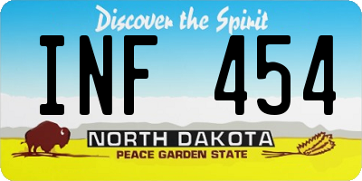 ND license plate INF454