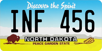 ND license plate INF456