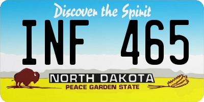 ND license plate INF465