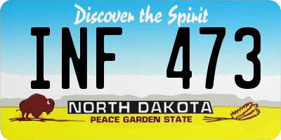 ND license plate INF473