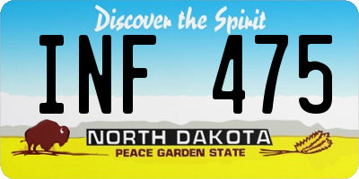 ND license plate INF475