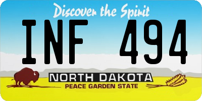 ND license plate INF494