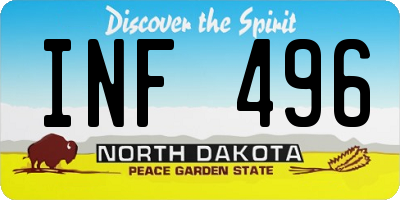 ND license plate INF496