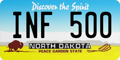 ND license plate INF500