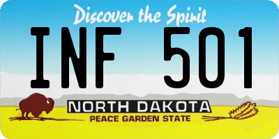 ND license plate INF501
