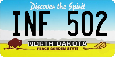 ND license plate INF502