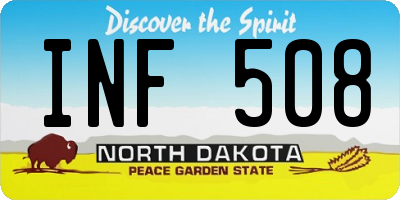 ND license plate INF508