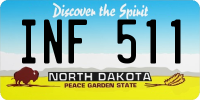 ND license plate INF511