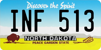 ND license plate INF513