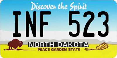 ND license plate INF523